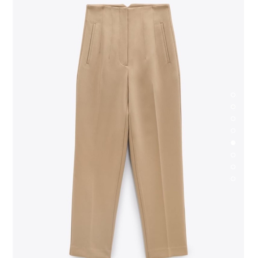 Zara Tan High-Waisted Pants